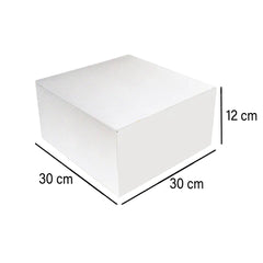 100 Pieces White Cake Box 30 x 30 cm - hotpack.bh