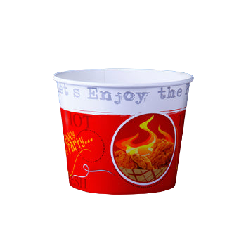 100 Pieces Paper Chicken Bucket With Lid - Small, 85 Oz - hotpack.bh