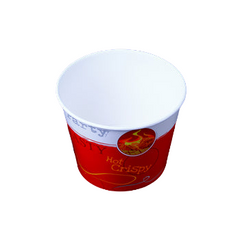 100 Pieces Paper Chicken Bucket With Lid - Small, 85 Oz - hotpack.bh