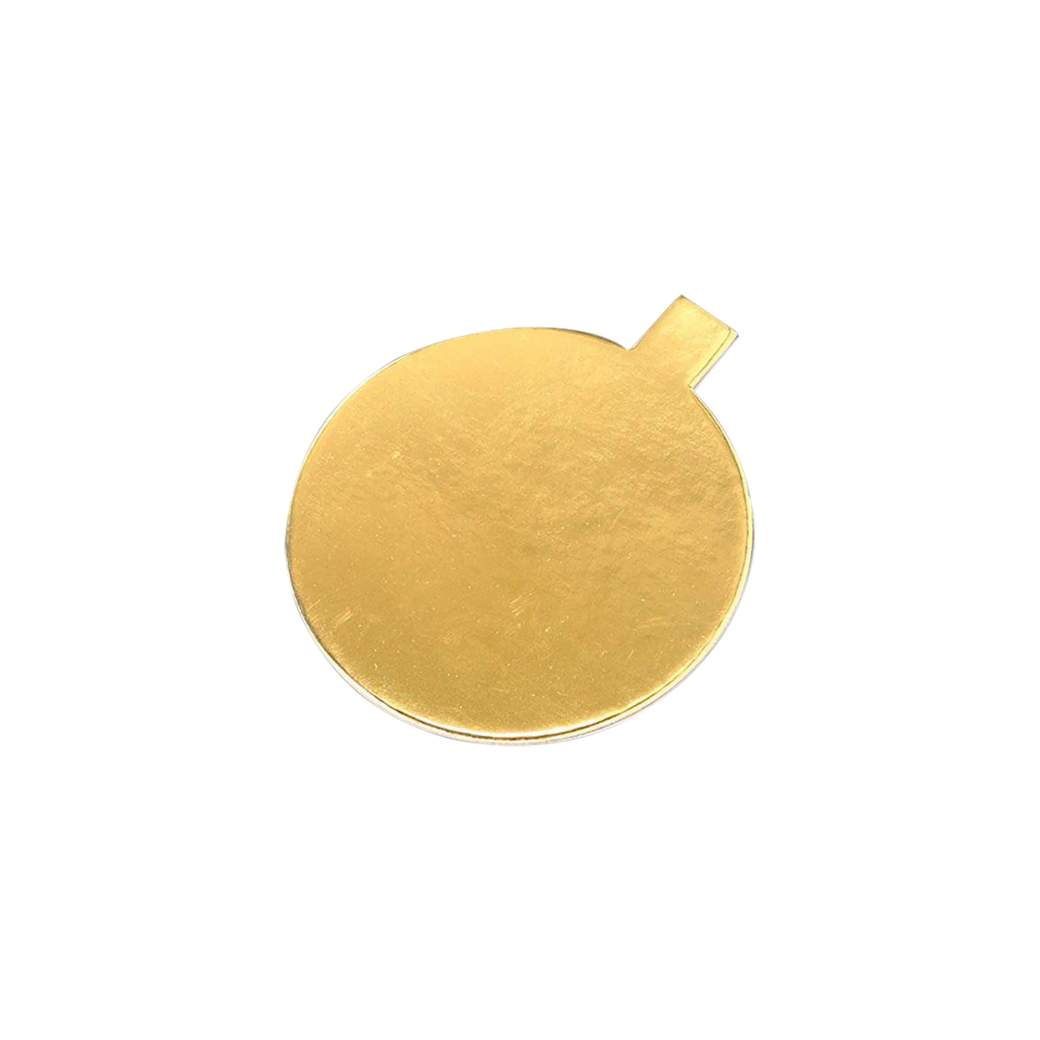 Hotpack | Round Cake Board  With Handle, Gold-10cm | 100  Pieces - Hotpack Bahrain