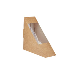 Kraft Sandwich Wedge Box, 125*65*120 mm | 500 Pieces - Hotpack Bahrain