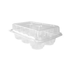 300 Pieces PET Cake Container 6 Compartment