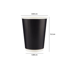 12 Oz Black Double Wall Paper Cups