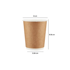 8 Oz Kraft Double Wall Paper Cups/500 Pieces- Hotpack