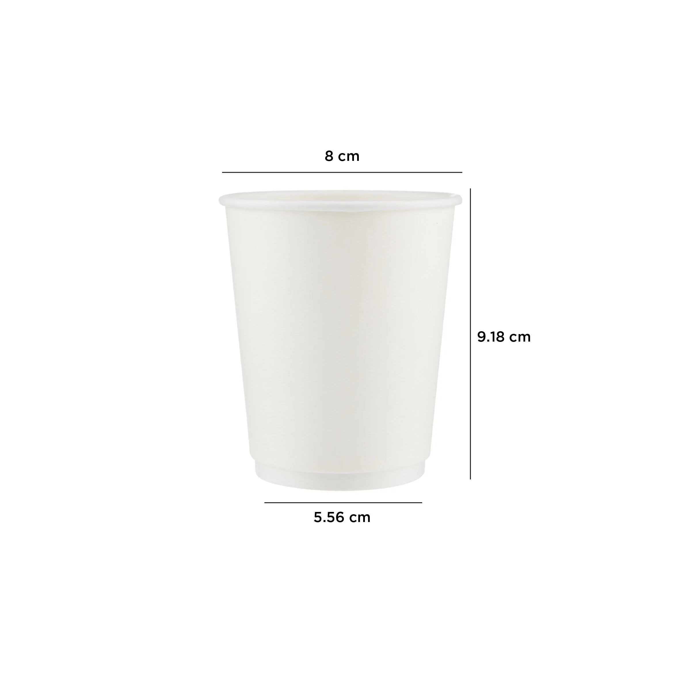 8 Oz White Double Wall Paper Cups/500 Pieces - Hotpack