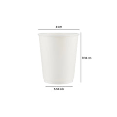 8 Oz White Double Wall Paper Cups/500 Pieces - Hotpack