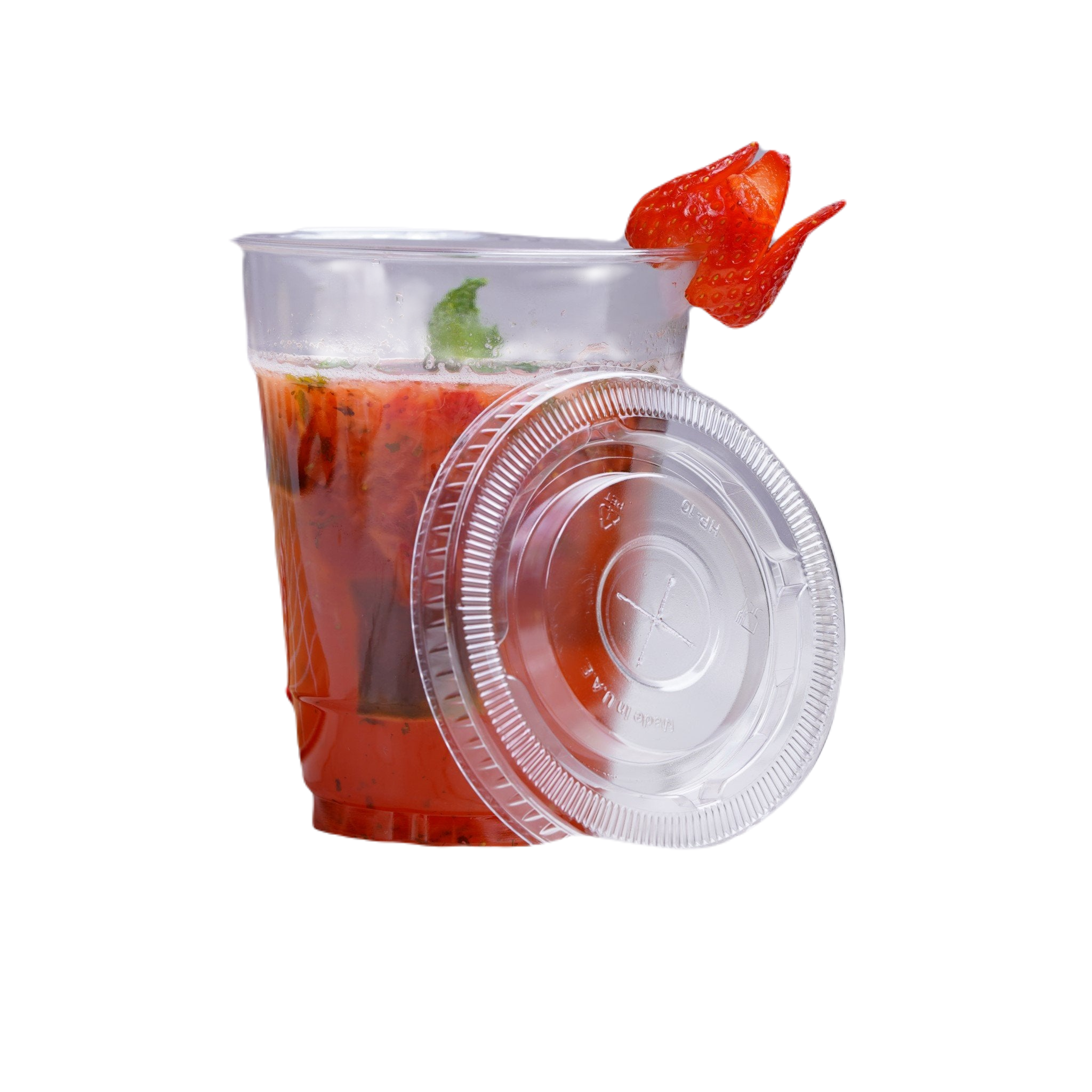 Flat Lid For PET Juice Cup, With Hole | 1000 Pieces - Hotpack Bahrain
