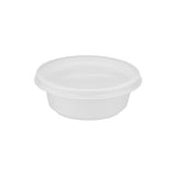 1000 Pieces White Round Plastic Bowl with Lid 225ml