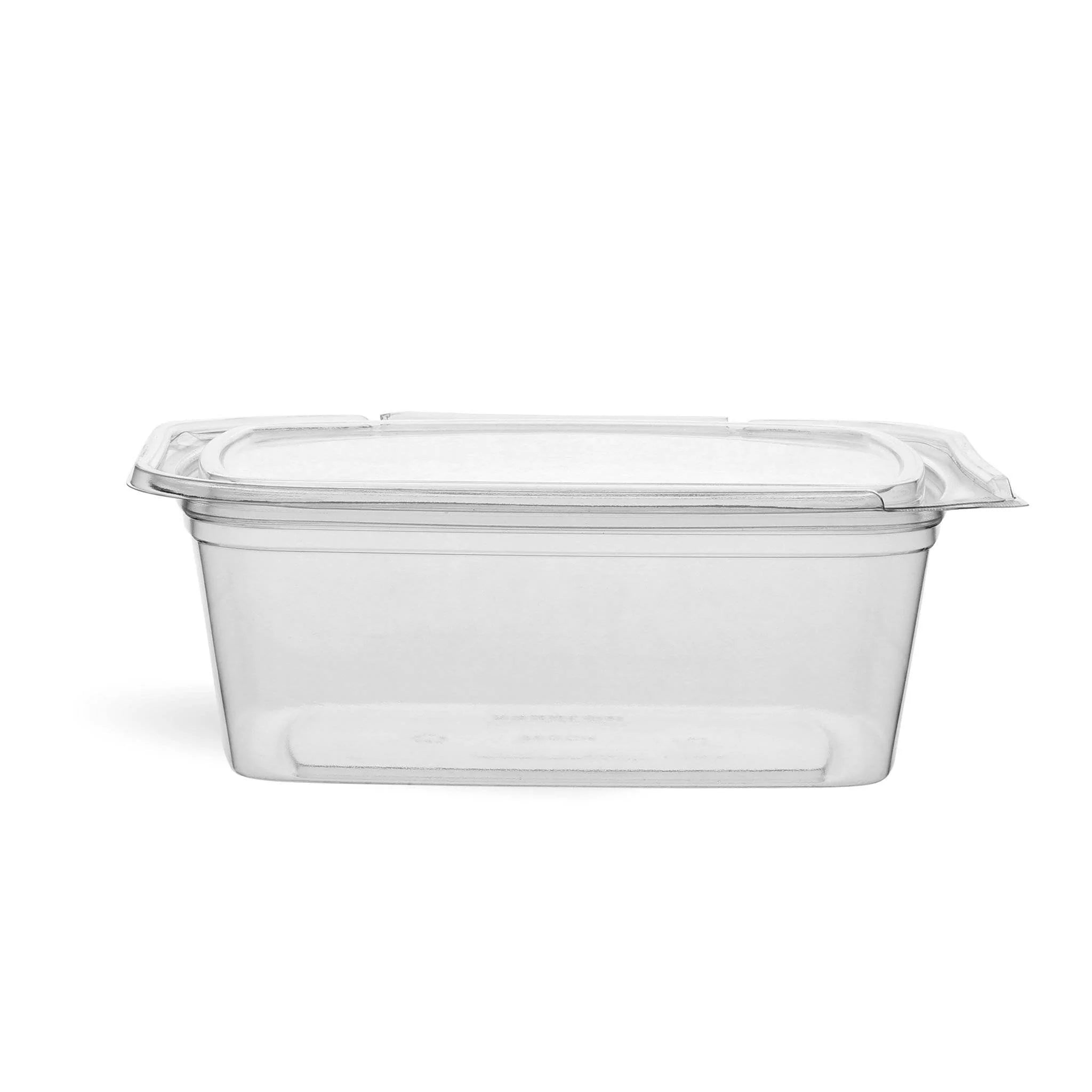 200 Pieces Hinged Square Deli Clear Pet Container 48oz