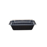 Black Base Rectangular Container 24 Oz  With Lid
