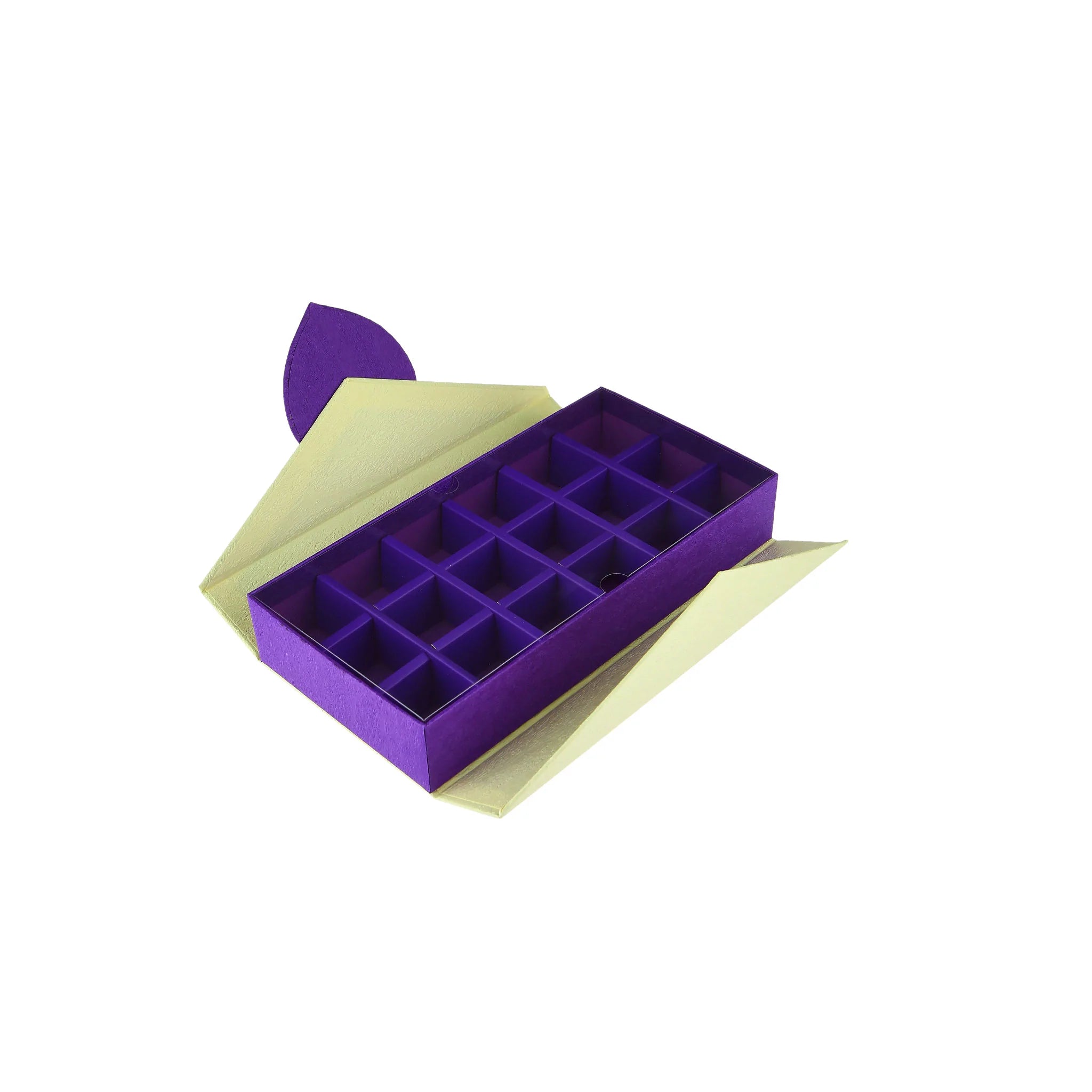 48 Pieces Rectangular Purple Chocolate Gift Box 18 Division - 240*125*45 mm
