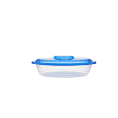 Round Ribbed Clear Container With Mixed Color Lid