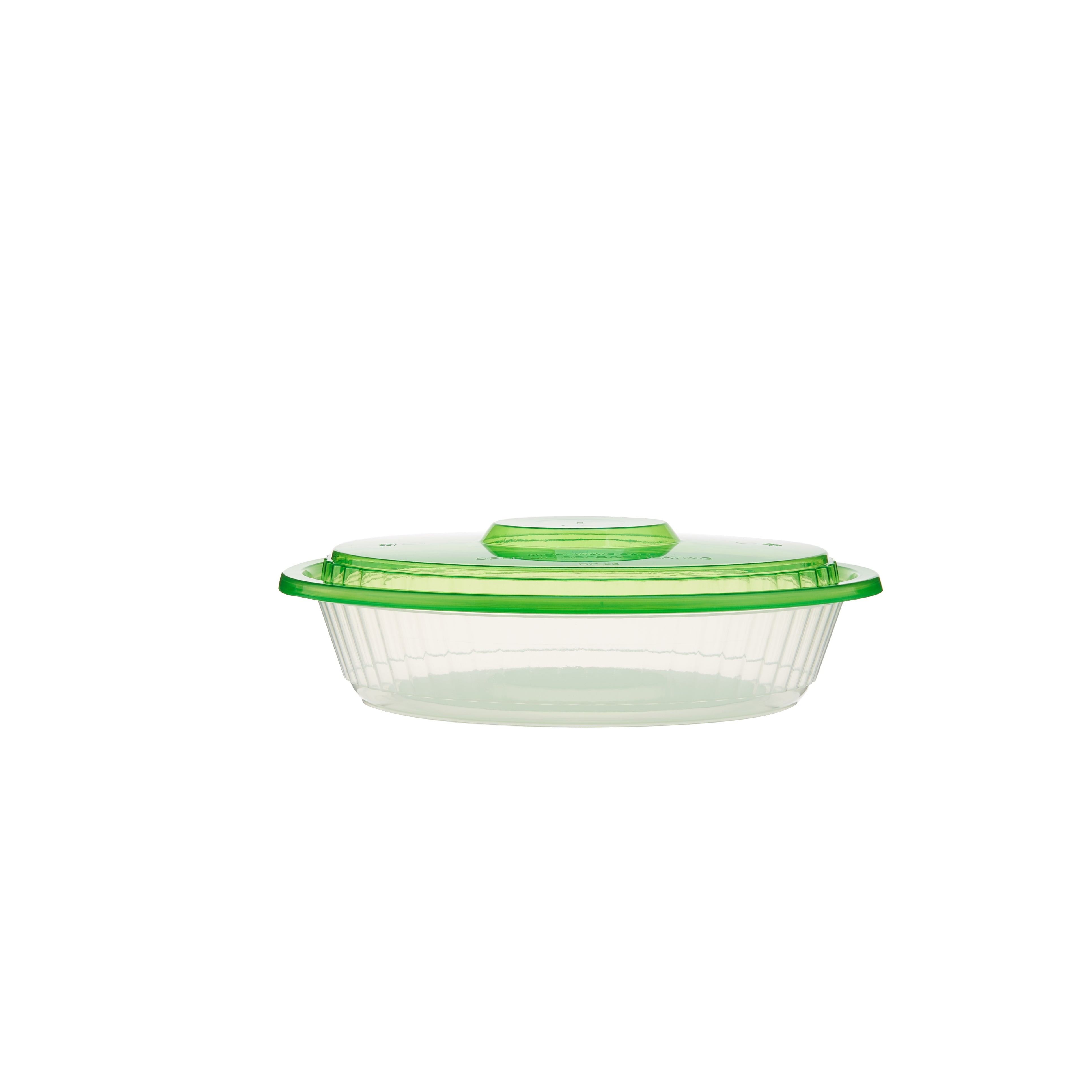 Round Ribbed Clear Container With Mixed Color Lid