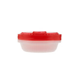 Round Ribbed Clear Container With Mixed Color Lid