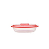 Round Ribbed Clear Container With Mixed Color Lid - hotpack.bh