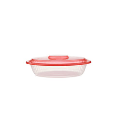 Round Ribbed Clear Container With Mixed Color Lid