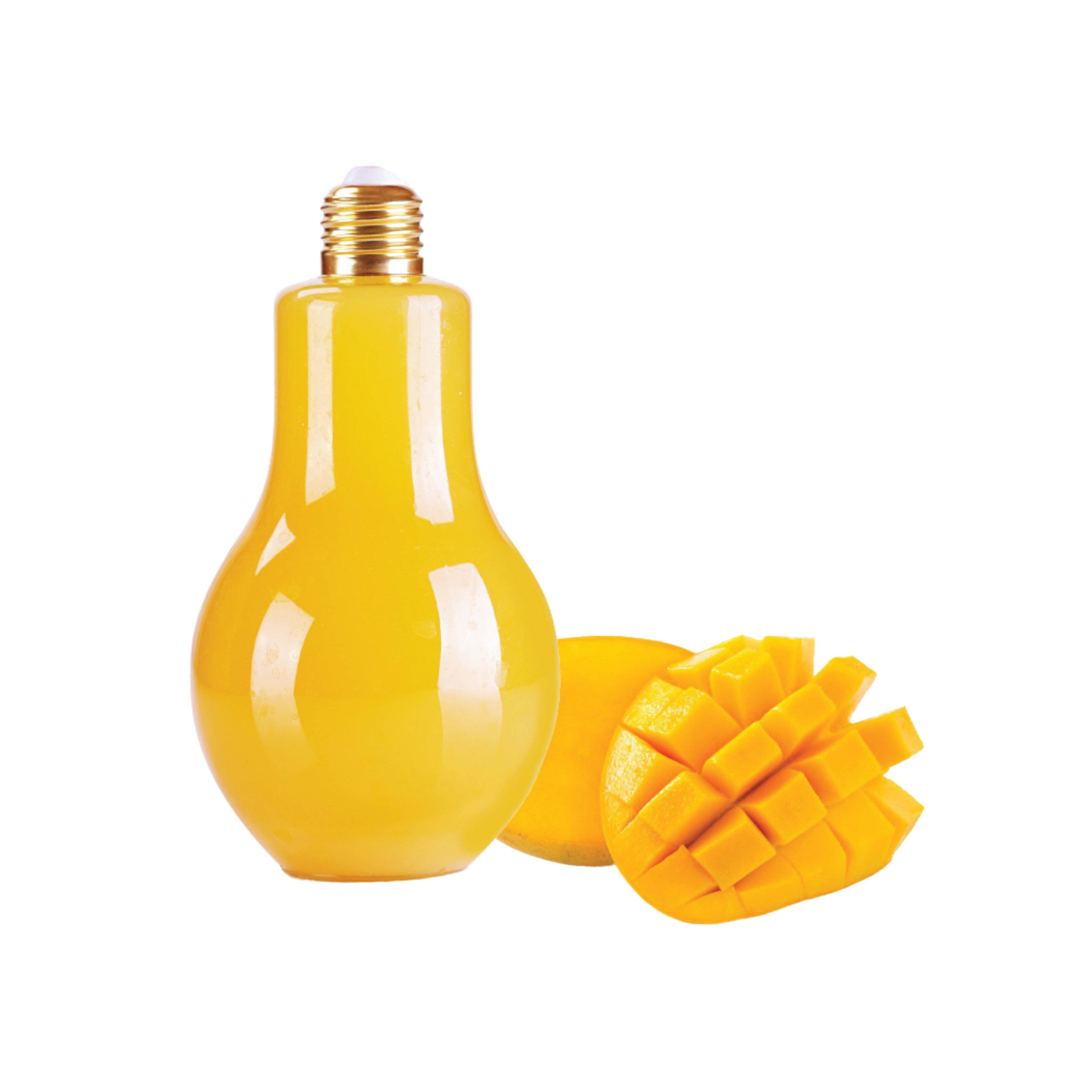 240 Pieces Bulb Shape Plastic Juice Bottle Golden Cap 500 ml