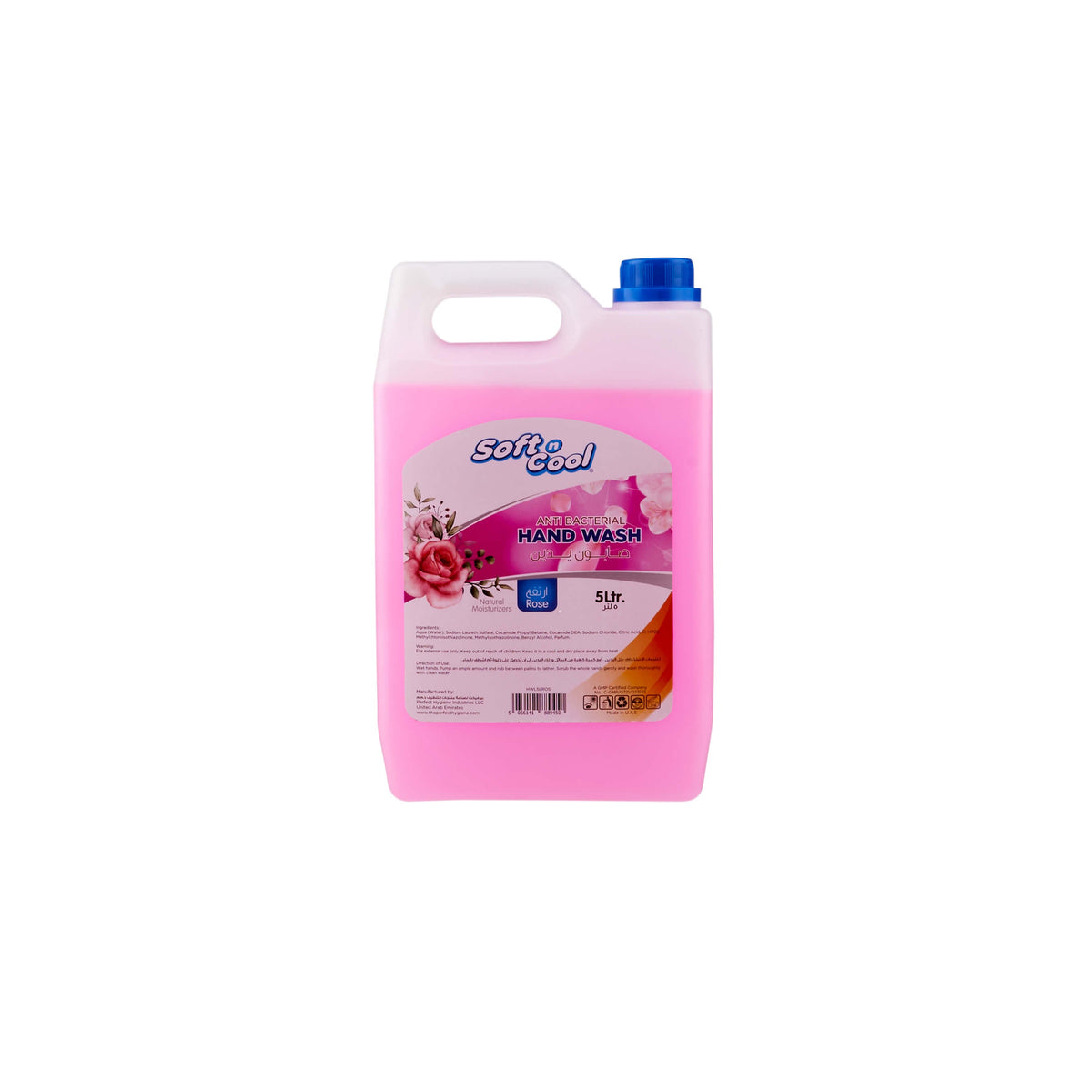 4 Pieces Soft N Cool Liquid Hand Wash Liquid Rose 5 Liter