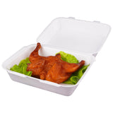 100 Pieces Foam Lunch Box-  HINGED LID-240*200*90 mm