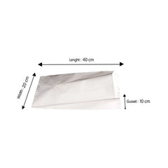 Flat Bottom White Paper Bag No-3 4 Kg