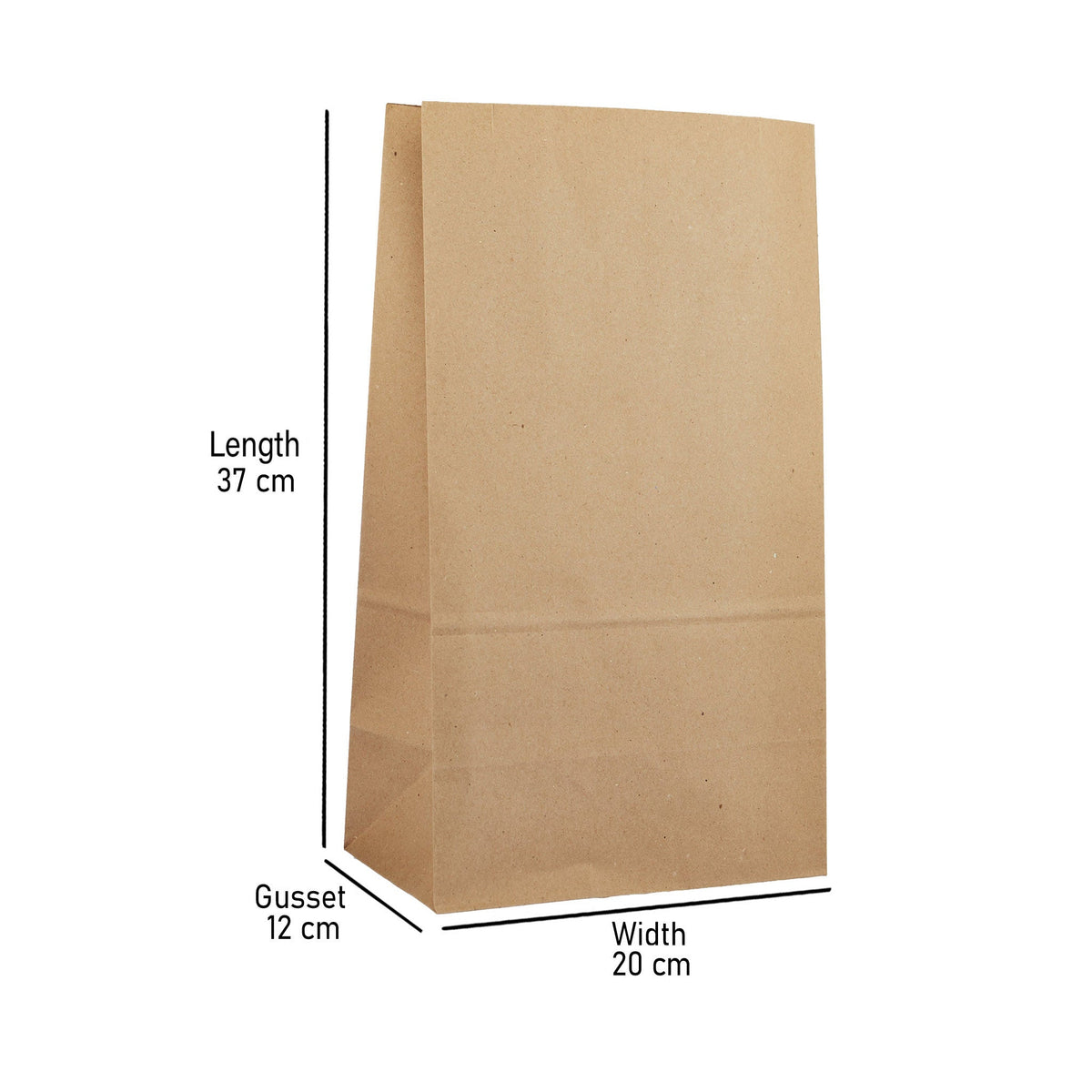 500 Pieces Brown Square Bottom Paper Bags