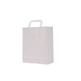 250 Pieces of White Paper Bag  With Flat Handle 24*12*31 Cm