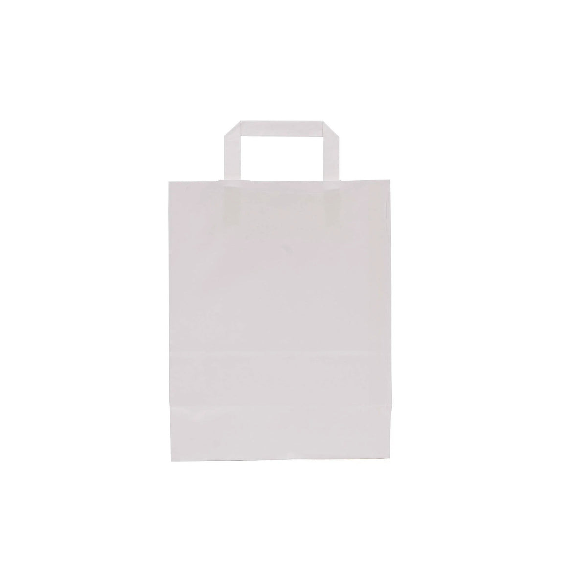 250 Pieces of White Paper Bag  With Flat Handle 24*12*31 Cm