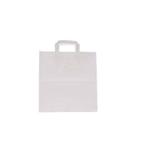 500 Pieces Paper Bag White Flat Handle 18*09*20 Cm