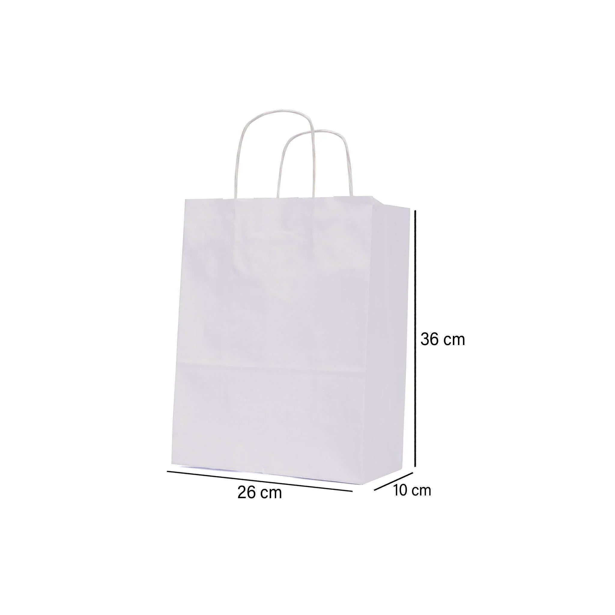 Twisted Handle White Paper Bag 26*10*36 cm