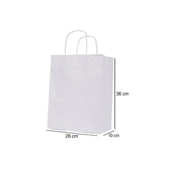 Twisted Handle White Paper Bag 26*10*36 cm