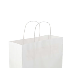 250 Pieces White Twisted Handle Paper Bag