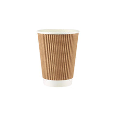 500 Pieces Kraft Ripple Paper Cups 12 Oz (355 ml)