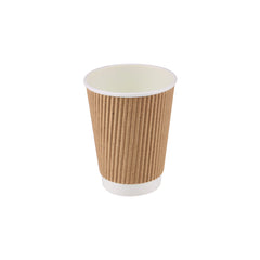 500 Pieces Kraft Ripple Paper Cups 12 Oz (355 ml)