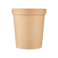 32 Oz Kraft Paper Noodle Bowl With Lid | 250 Pieces- Hotpack Bahrain