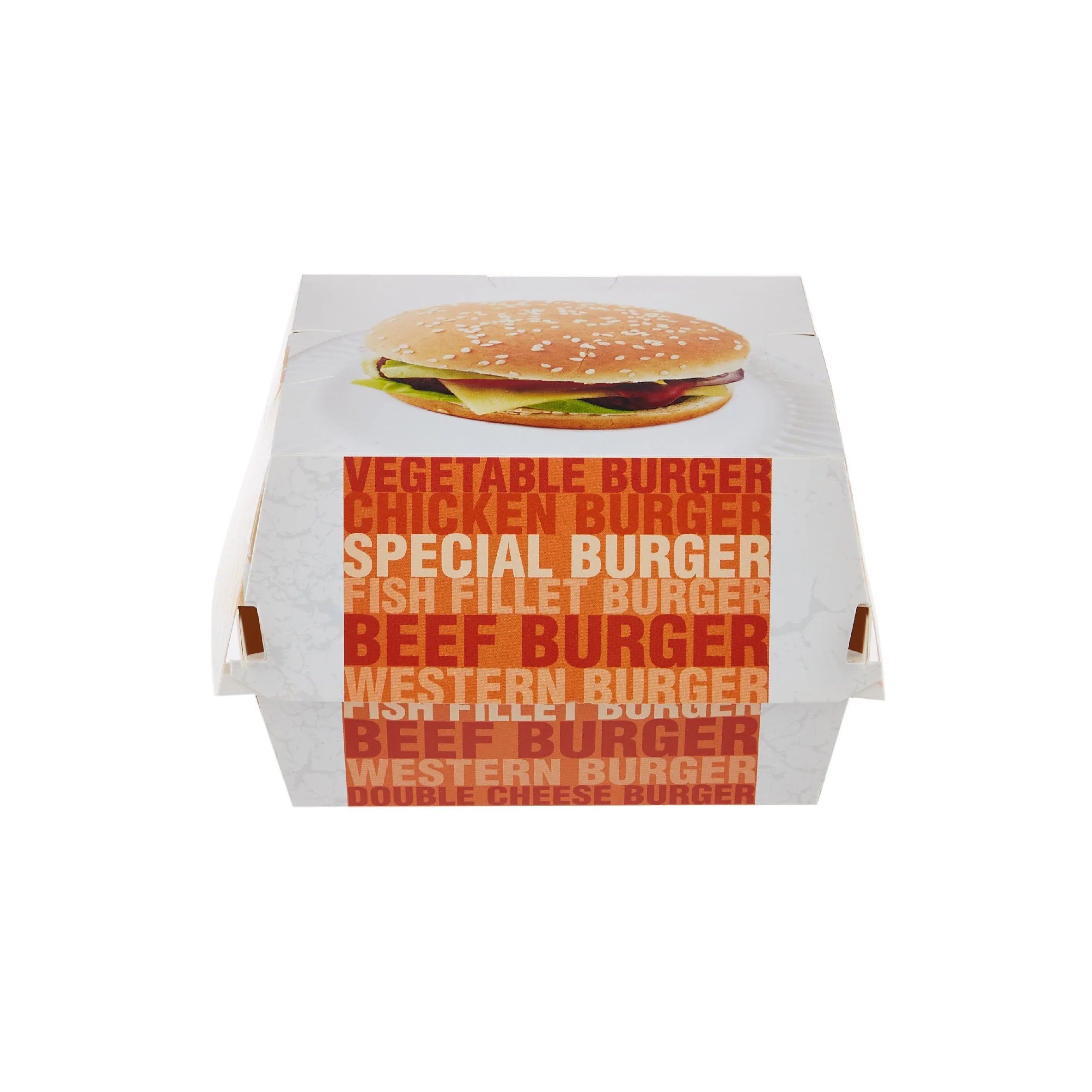 Paper Printed Burger Box, Large| 500 Pieces - Hotpack Bahrain