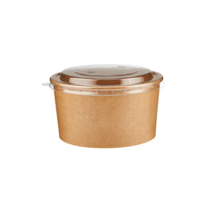 32 Oz Kraft Paper Salad Bowl + PET Lid| 360 Pieces - Hotpack Bahrain