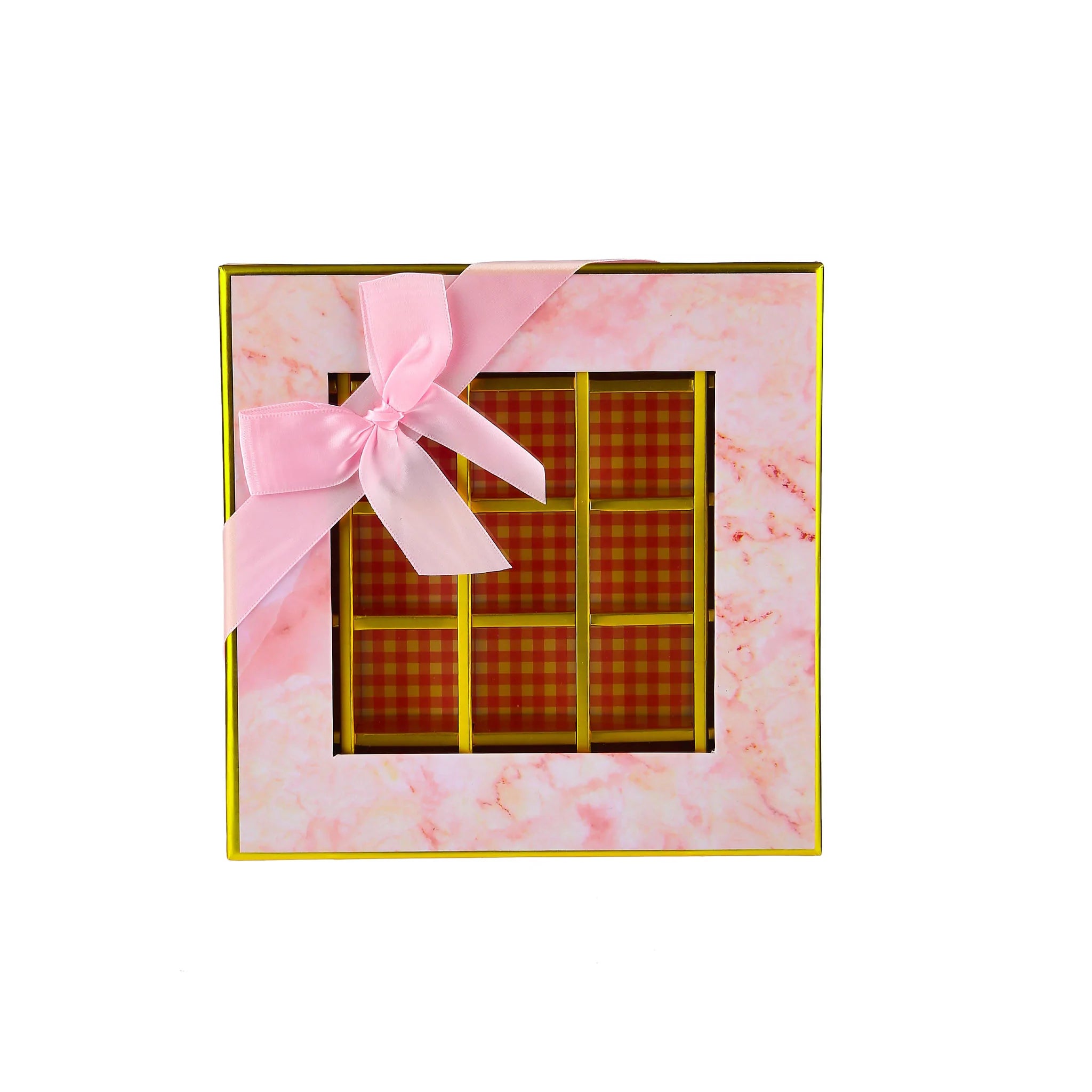 48 Pieces Pink Square Chocolate Gift Box 25 Division-20*20*4 cm