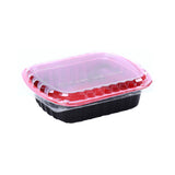 300 Pieces Red & Black Base + Lid 800 ml