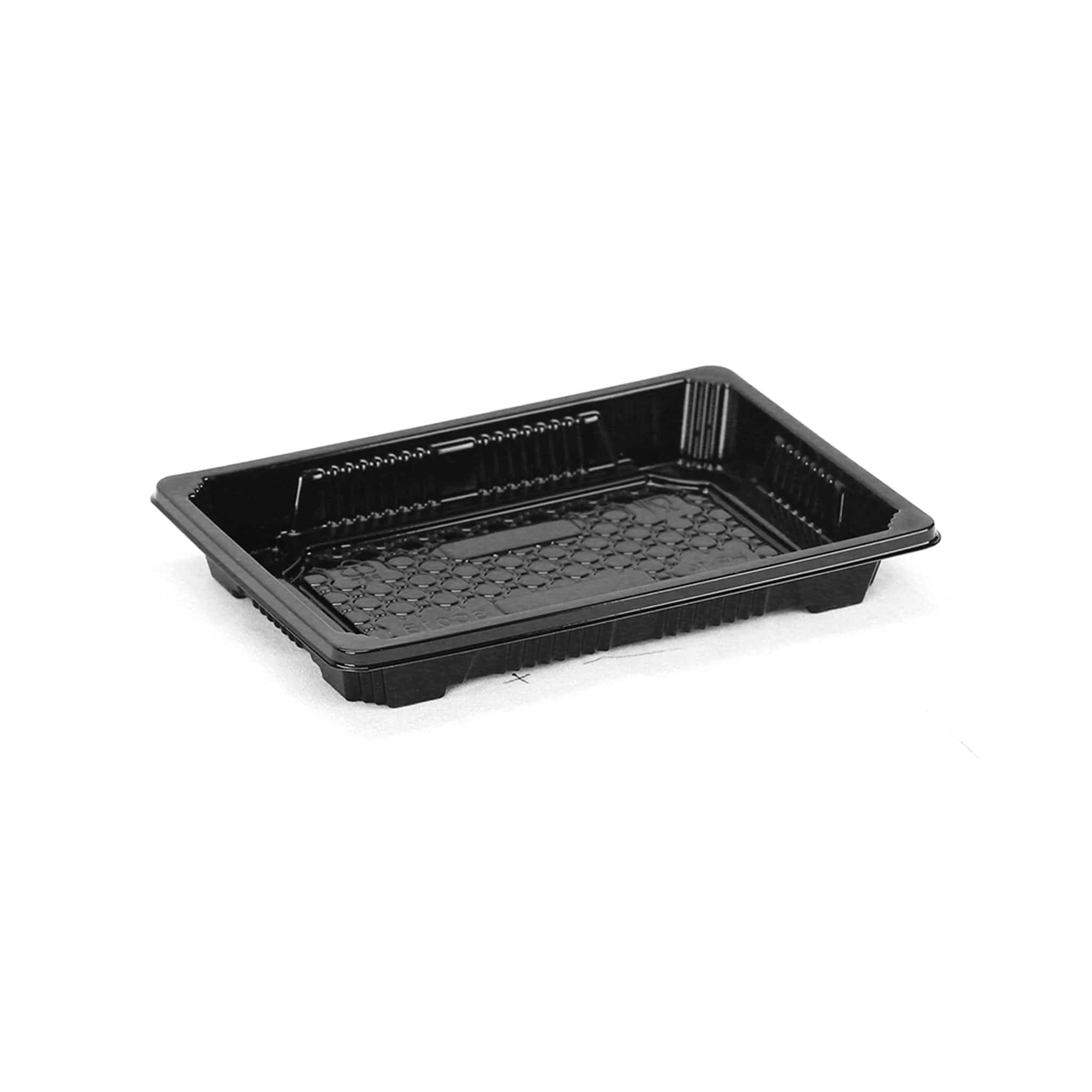 500 Pieces Black Sushi Container 165 x 114 x 20 Mm Base + Lid