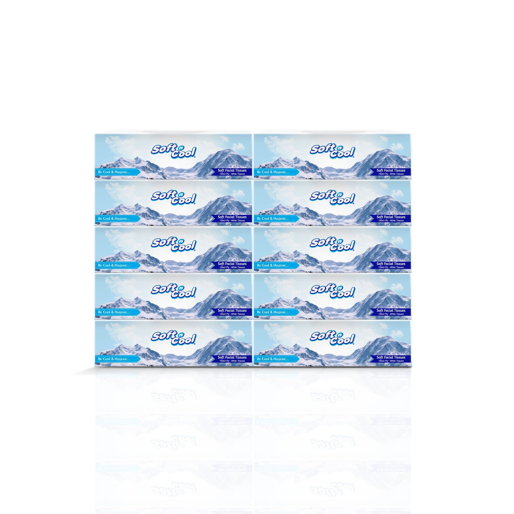 Hotpack | Soft N Cool Facial Tissue, 150 sheets| 30 boxes- Hotpack Bahrain 