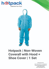 6 Pieces Non Woven Coveralls With Hood + Shoe Cover