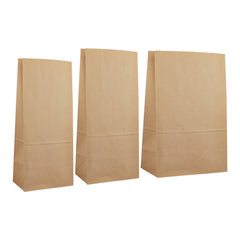 500 Pieces Brown Square Bottom Paper Bags