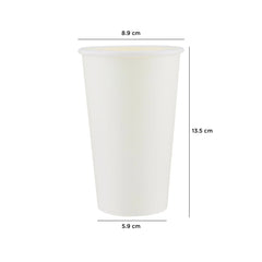 16 Oz (473 ml) Single Wall Paper Cup White| 1000 Pieces- Hotpack Bahrain