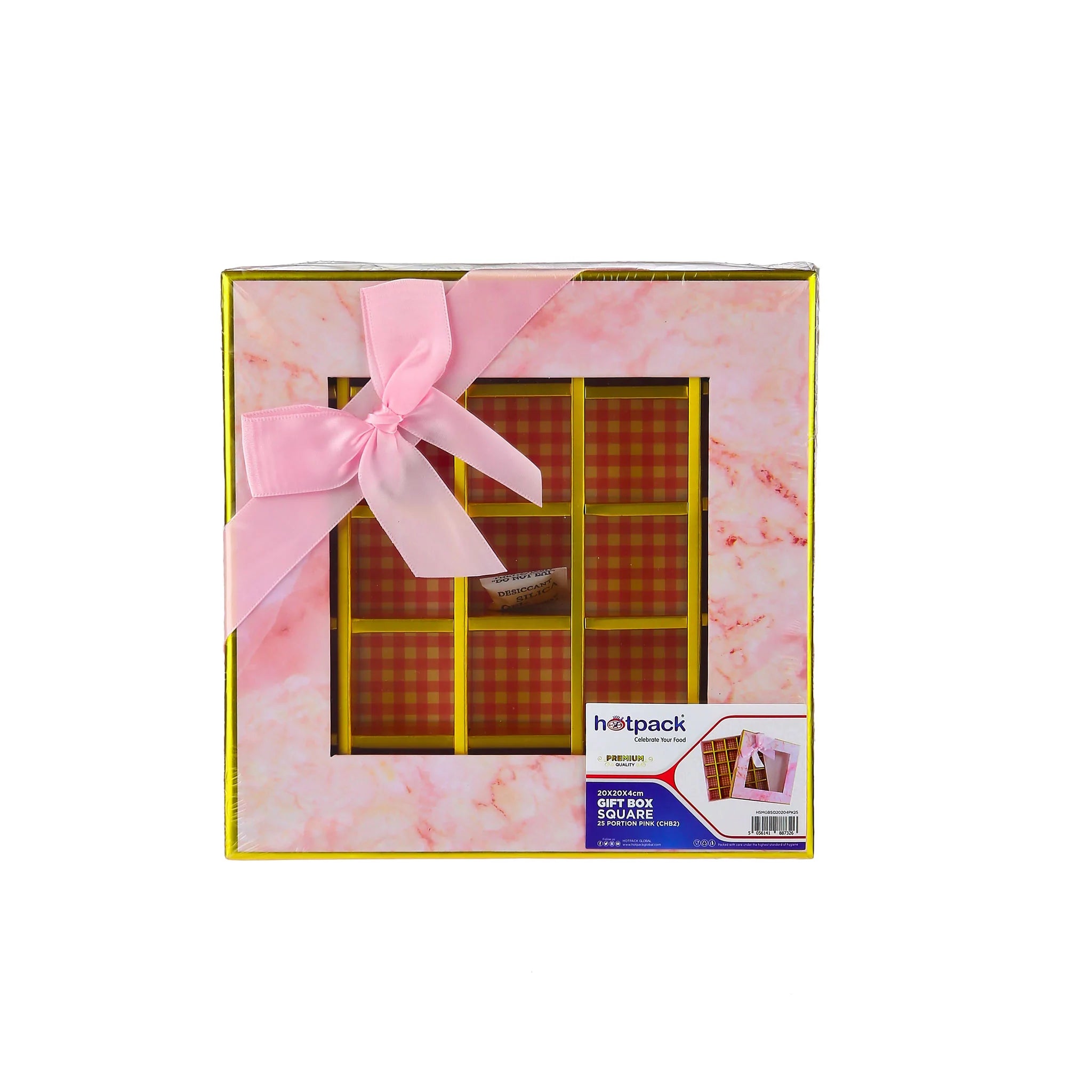48 Pieces Square Pink Chocolate Gift Box Shape 16 Division -17*17*4 cm