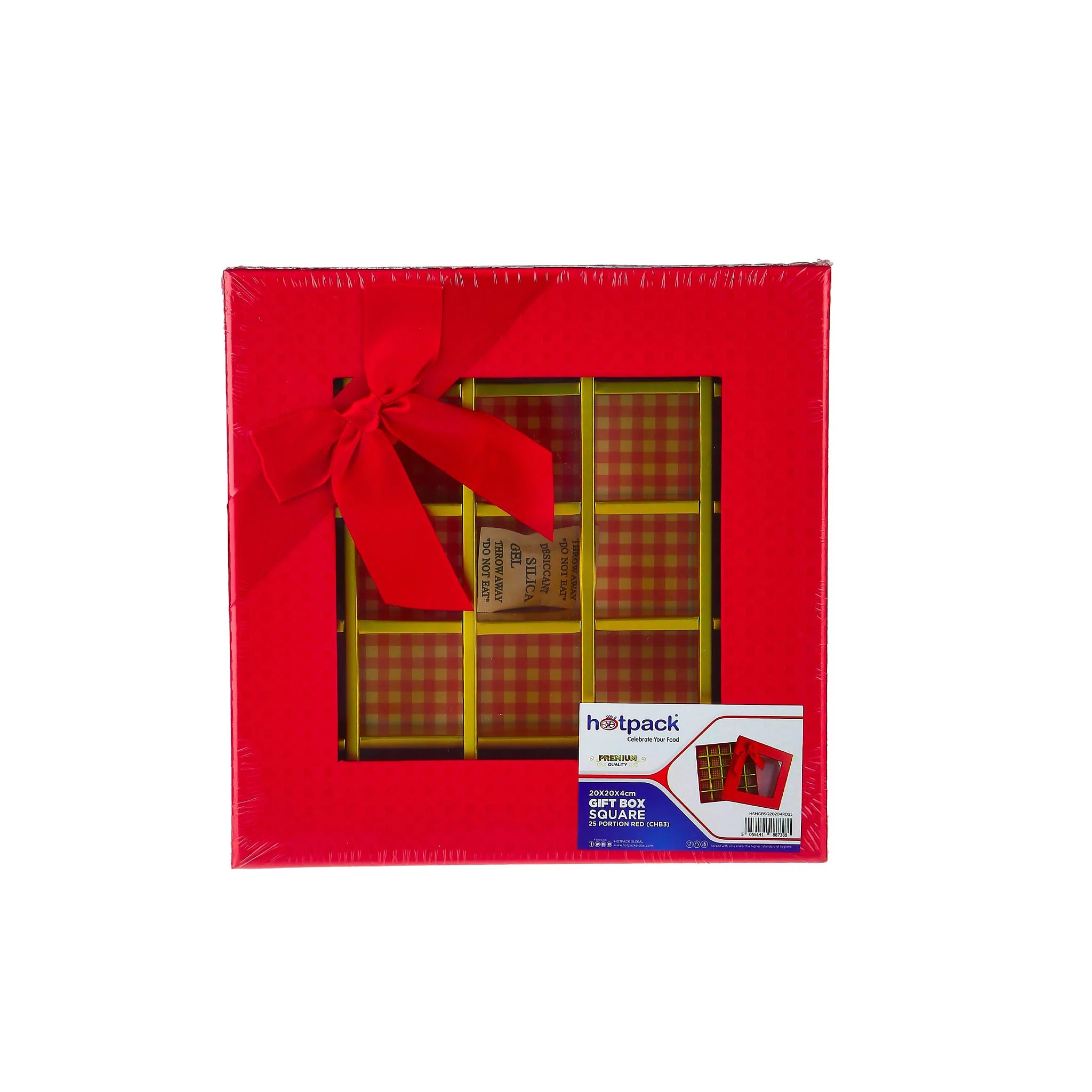 48 Pieces Square Red Chocolate Gift Box Shape 16 Division -17*17*4 cm