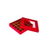 48 Pieces Square Red Chocolate Gift Box Shape 16 Division -17*17*4 cm