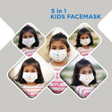 50 Pieces Children's Face Mask 3 Ply Non Woven With Ear Loop (5 Designs In One Box)