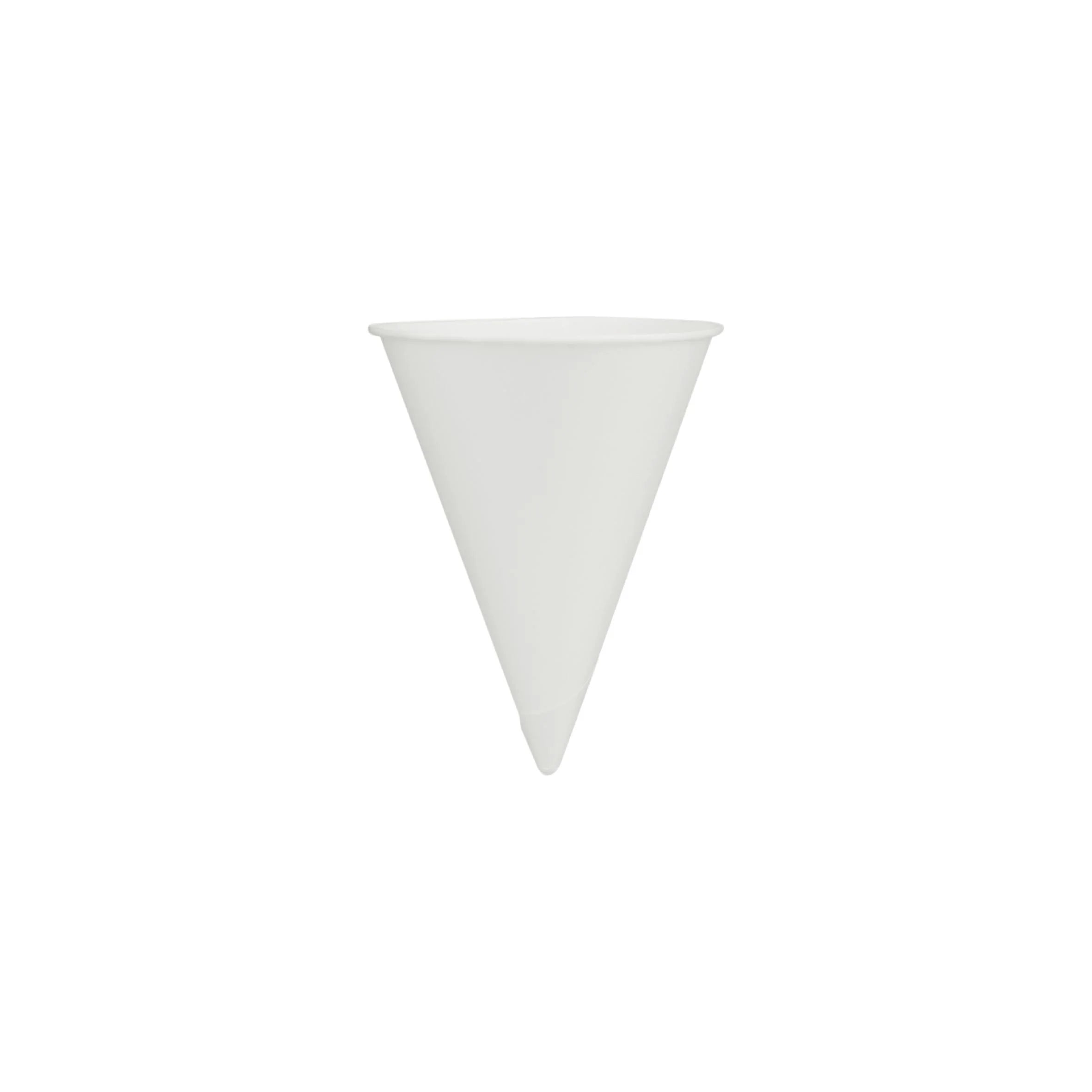 5000 Pieces White Paper Food Service Cone Cold Water Cup 4.5 Oz