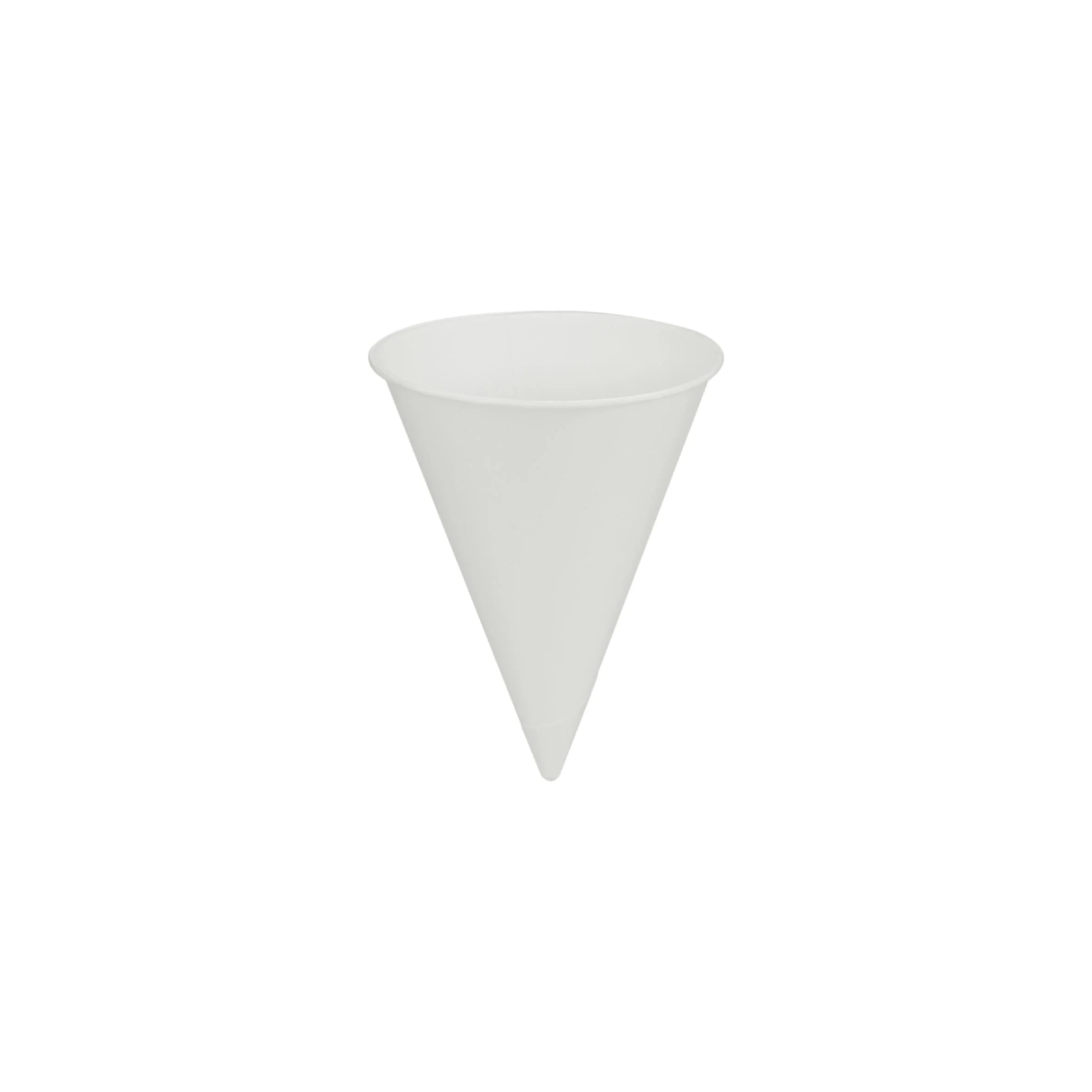 5000 Pieces White Paper Food Service Cone Cold Water Cup 4.5 Oz