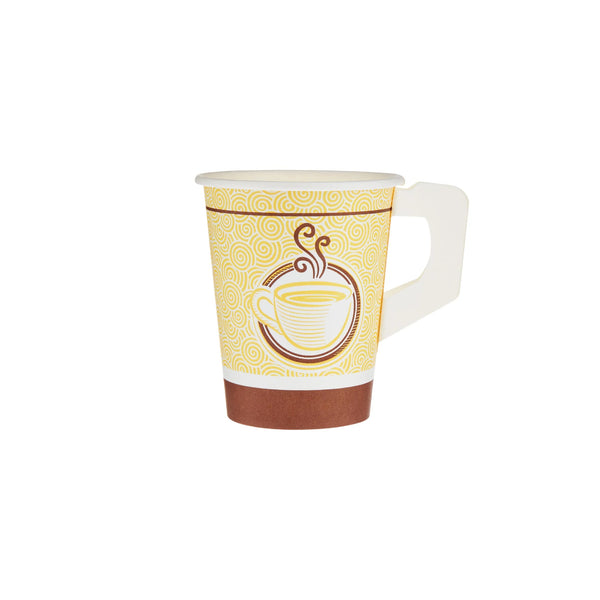 Printed Single Wall Paper Cups With Handle 9 Oz-1000 Pieces